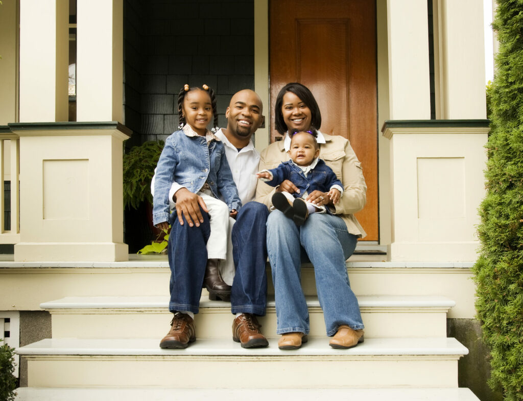 Happy Family on Front Porch